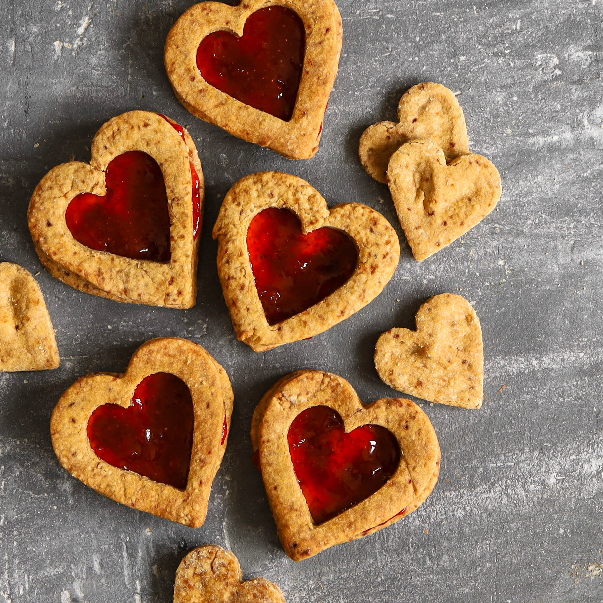 Heart-shaped Jammy Biscuits - The Groovy Food Company