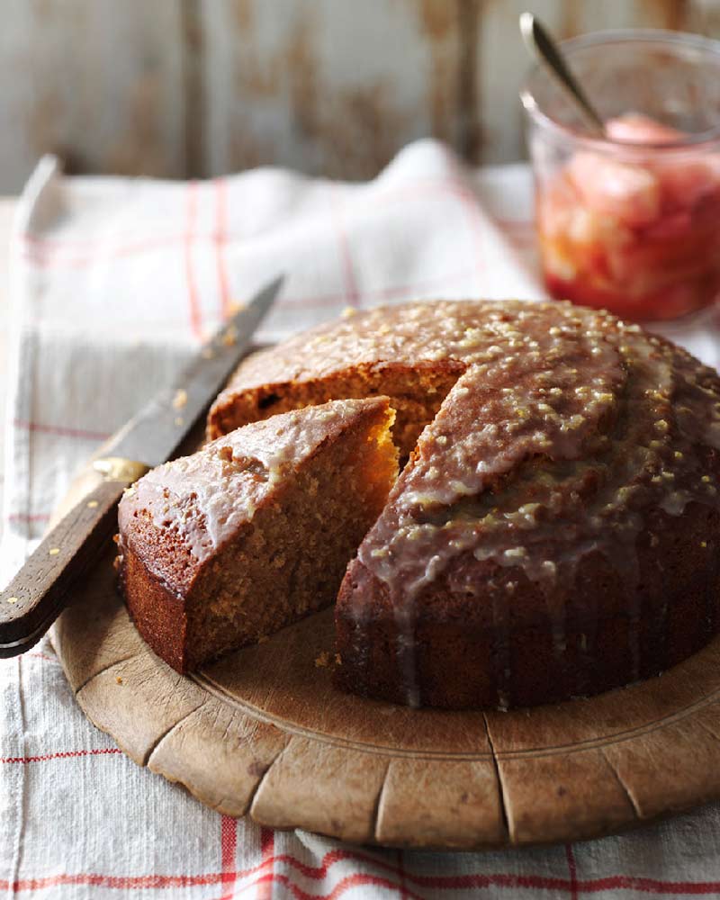 Agave Cake with Rhubarb Compote - The Groovy Food Company